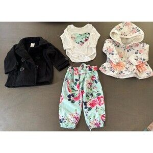 Baby Girl clothes BUNDLE black coat bodysuit outfits jacket cotton soft size 12M